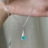 Retro High Quality Matte Water Droplet Paraiba Necklaces   Fashion Light Luxury Blue Gem Collar New In Pendant Jewelry