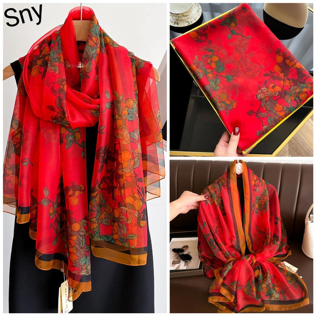 New Spring and Summer Soft Yarn Scarf Large-size Printed Beach Towel High-end Sun Protection Scarf Shawl