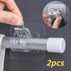 Adjustable Curtain Rod Holder Clip Self Adhesive Clamp Hook Wall Curtain Rod Holder Bracket Nail-Free Wall Hanging Clips Racks