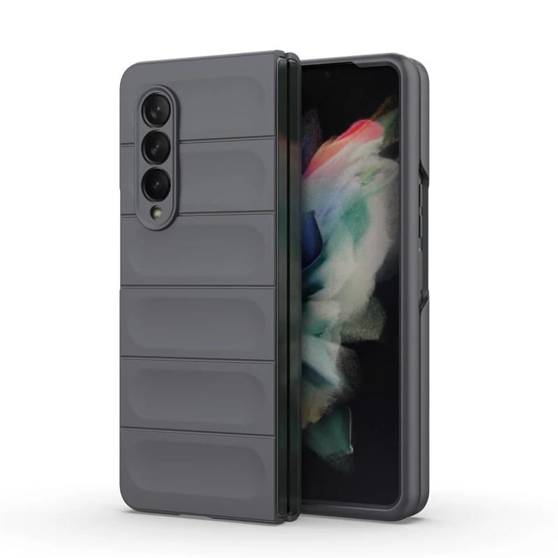 Для Samsung Galaxy Z Fold3 4 5 5g задняя крышка телефона чехол мягкий жидкий силикон противоударный защитный чехол Funda Coque