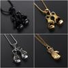 Punk Rock Gold Silver Balck Mens Boys Gift Necklace Choker Chain Boxing Glove Pendant