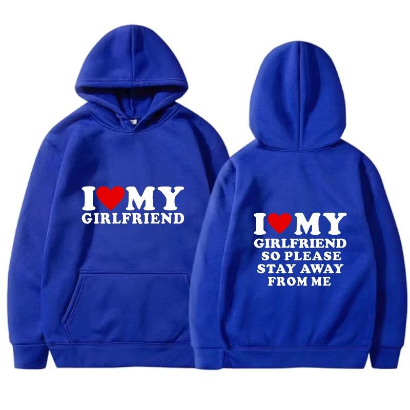 I Love My Girlfriend and I Love My Boyfriend Printed Hoodie Couple Fashion Sports Shirt Harajuku Casual Top