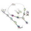 Mystic Rainbow Topaz Gemstone 925 Sterling Silver Jewelry Set