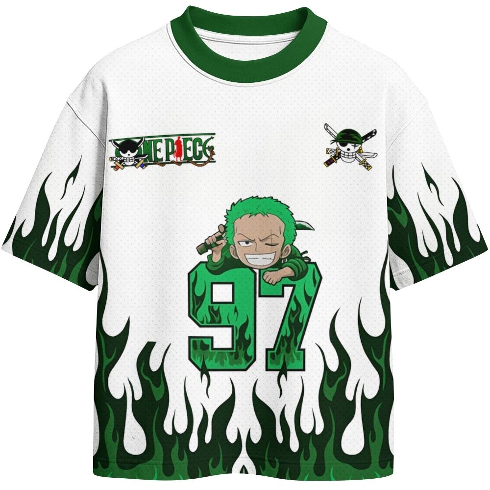 One Piece Luffy Zoro Japanese Anime Football Sports Jersey Cosplay T-Shirt Adult Breathable Quick-Drying Sports Top