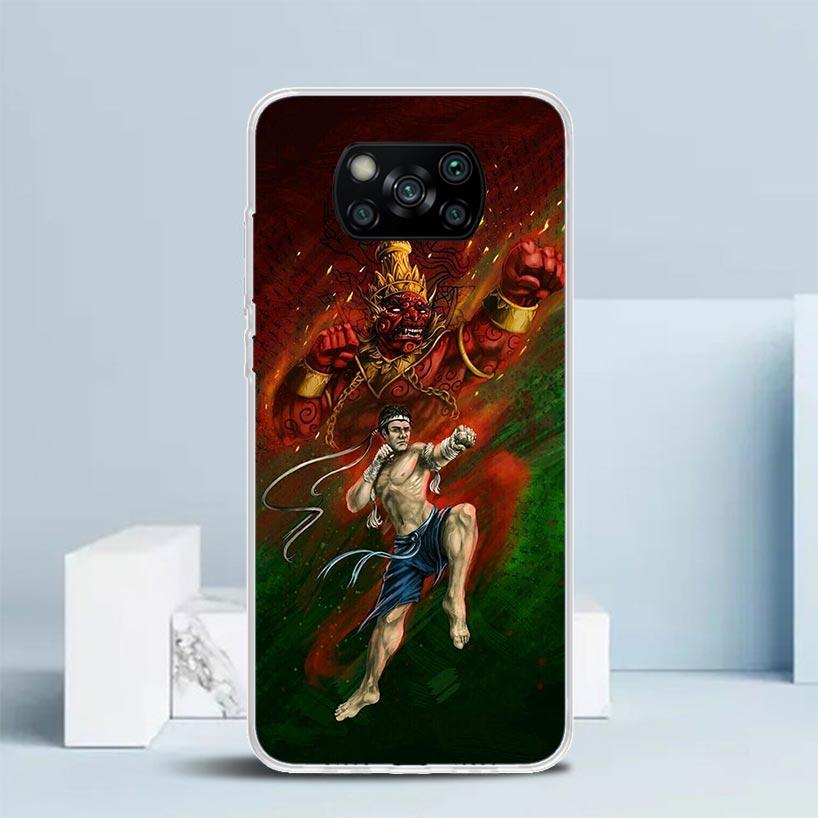 Чехол для телефона Бокс Муай Тай Бой Для Xiaomi Poco F7 Ultra X5 X6 X7 Pro M7 Redmi 15C 15 13C 13 12C 12 10C 10 10A 9 9C 9A 9T Обложка