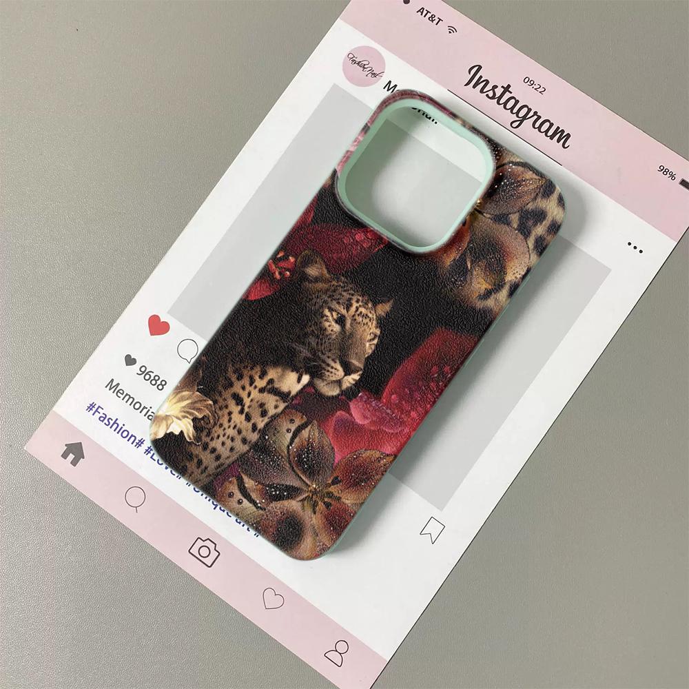 Чехол для телефона 'Цветущий куст Гепард' Подходит для IPhone 17 Pro Max Air 16 15 Plus 14 13 12 11 Чехол-обложка Funda Для IPhone 16 Plus