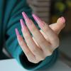 Искусственные ногти Полупрозрачный розовый градиент Носимые ногти Накладные ногти Маникюрные патчи