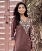 Женский дизайнерский вышитый набор Kurta Pant Dupatta Индийский Болливуд Праздничный Этнический Сальвар Костюм
