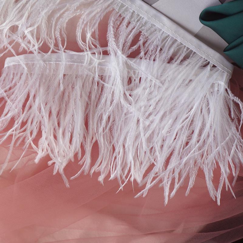 Цвет Страусиное Перо Ткань Кромка 9-11См Платье Модная Декорация Перьевая Ткань С Бахромой Аксессуары Для Одежды