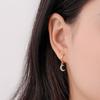 925 Sterling Silver Moon CZ Hoop Earrings for Women Dainty Tiny Earring Ear Piercing Jewelry