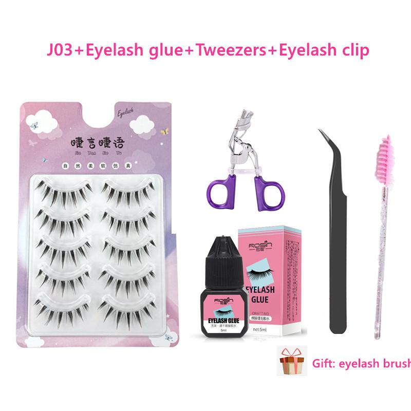 5 пар накладных ресниц в естественном стиле, подходят для начинающих. Наращивание ресниц. Отдельные ресницы. Специальный набор инструментов для наклеивания накладных ресниц.