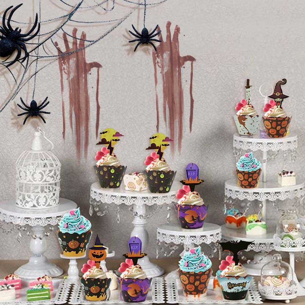 Party Cupcake Tray Witch Halloween Decoration Muffin Cases Cupcake Wrapper Paper Cup Cake Topper
