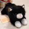 Meowing Calming Plush Kitten Doll, Lying Down Stuffed Animal Toy, Realistic Cat Plushie with Sound for Kids, Cuddly Companion Gift