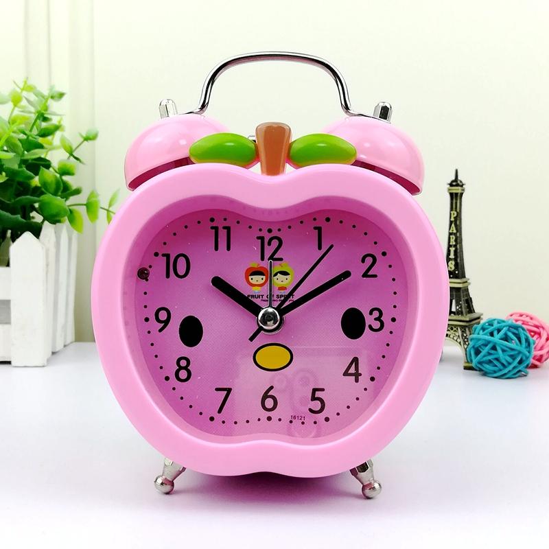 Детский креативный красный клубничный маленький будильник студенческий ленивый будильник простой милый бесшумный время для мальчика и девочки