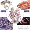 Natural Healing Amethyst/Lapis Lazuli Crystal Money Tree Tumbled Gemstone Stones Money Tree, Feng Shui Ornaments Home Decoration for Wealth and Luck