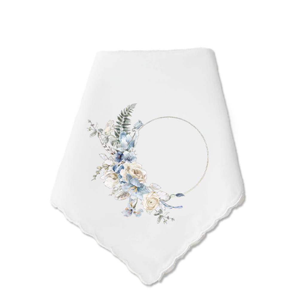 Cotton White Floral Handkerchief Custom Wedding Napkin Pastoral Square Towel Party Table Decor Home Gift