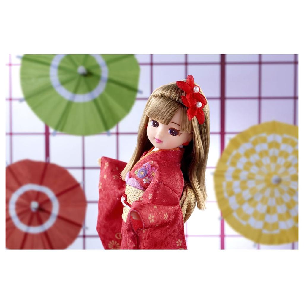 TAKARA TOMY Doll Kimono Kurenai Pretend Play Toy for Ages 3 and Up Licca-chan LD-30 Licca-chan Dress-Up