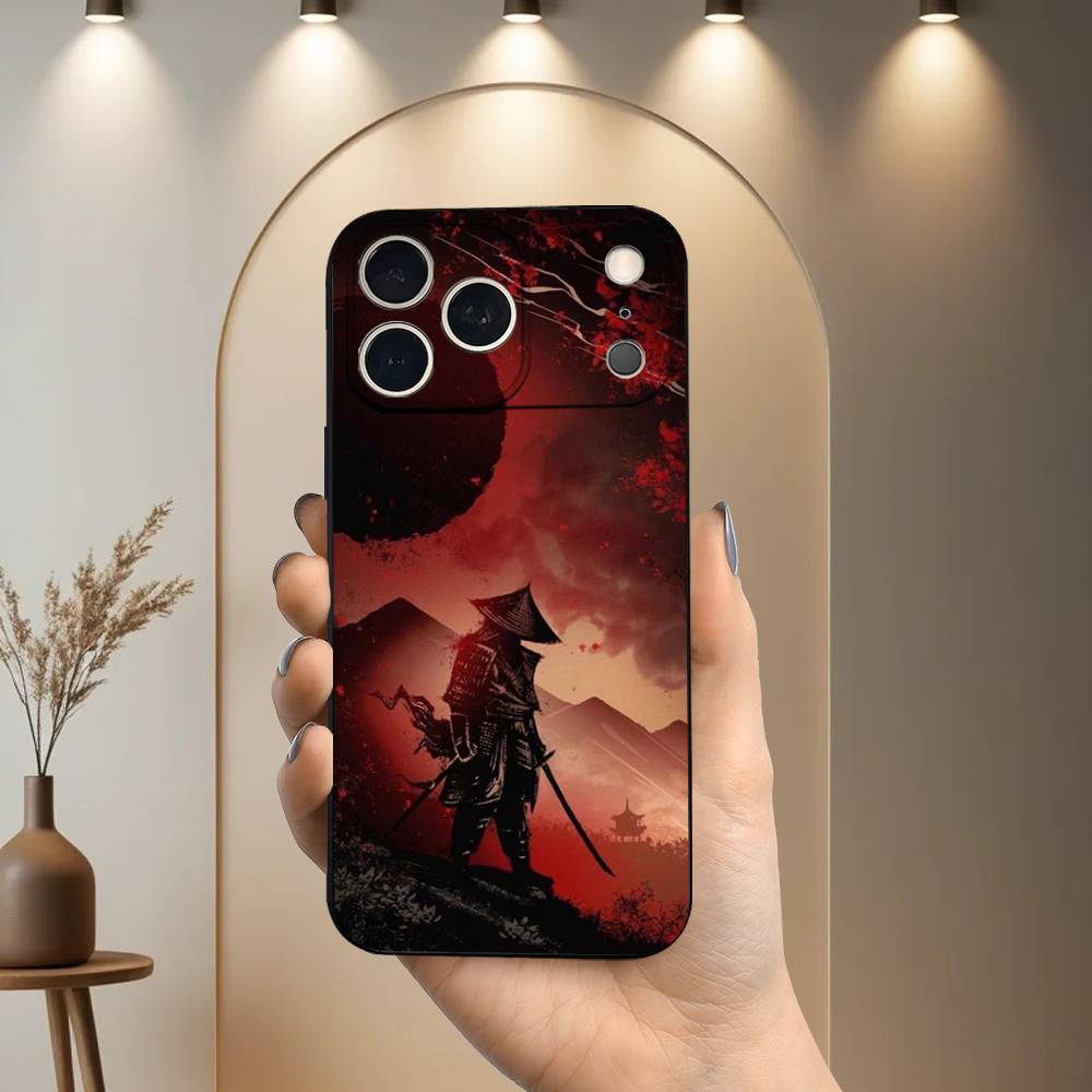 Чехол для телефона Самурайское искусство Бусидо Для iPhone 17,16,15,14,13,12,11 Plus,Pro Max,XS,X,XR,SE,Mini,8,7, Мягкий силиконовый Черный чехол