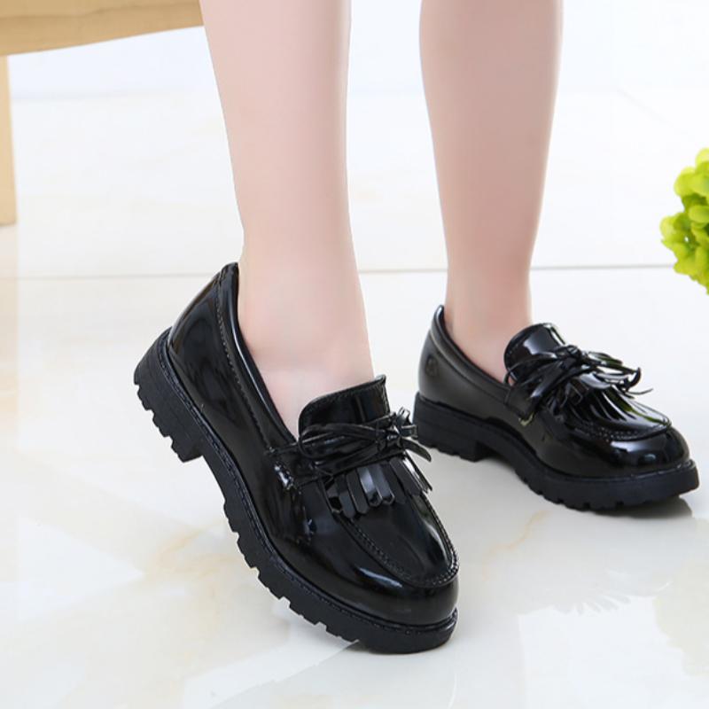Soft Bottom Comfortable Girls Princess Performance Shoes Preppy Style Dance Performance Leather Shoes British Style Tassel Shoes