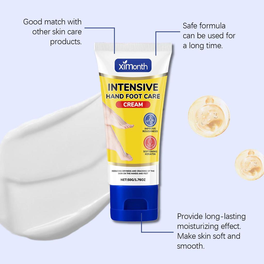 XIMONTH Крем для рук и ног 50 г, Натуральная формула, Смягчает мозоли, Увлажняет и питает руки и ноги