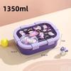 Bento Box Plastic Large Capacity Lunch Box with Soup Bowl and Spoon Children School Picnic Compartment Food Container Gifts