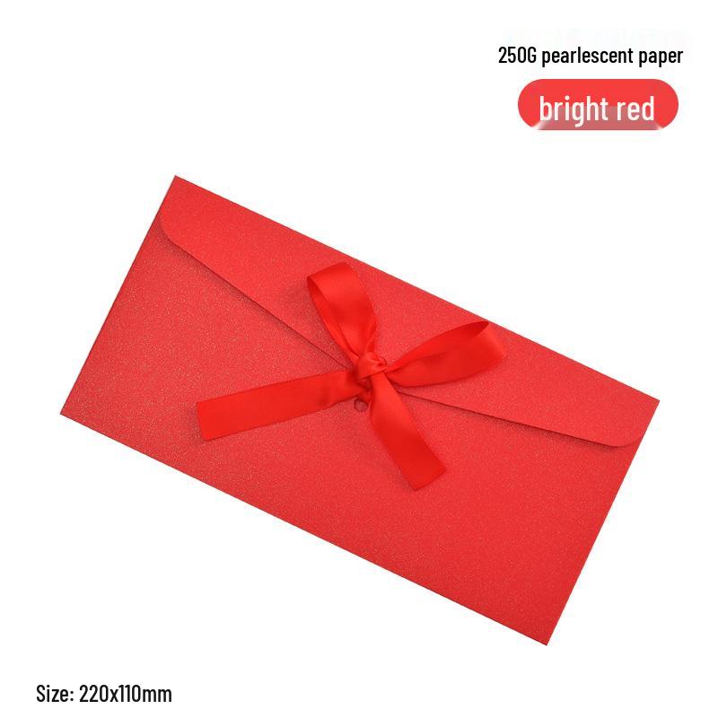 Перламутровый бант из ленты, подарочный конверт и приглашение с печатью логотипа на заказ