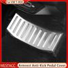 Stainless Steel Car Rear Armrest Anti-kick Foot Pedal Cover Trim Sticker for Volkswagen VW T-Roc TROC 2017 - 2022