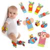 Cartoon Wrist Strap Rattles Animal Socks Baby Toys 0-12 Months Foot Finder Socks Infant Soft Handbells Baby Rattles Plush Sock