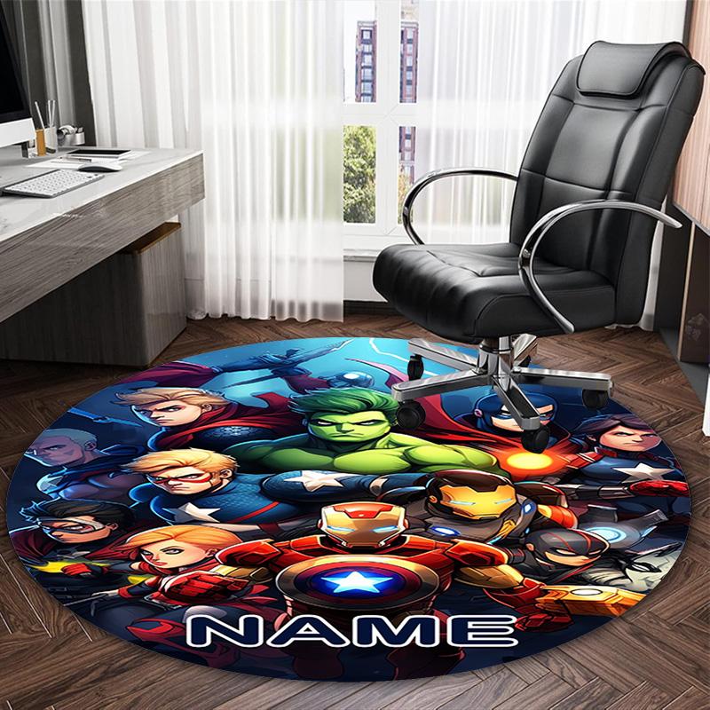 Customizable M-Marvel3 Round Non-Slip Carpet - Ideal for Garden, Picnic, Office, Perfect for Decoration, Suitable For All Seasons