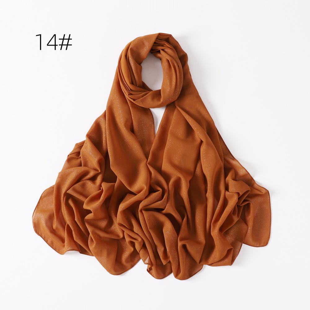 Новый стиль женский серебряный жемчужный шифоновый длинный шарф