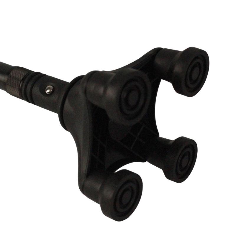 Retractable Four-Legged Walking Stick with Rubber Foot Pad, Lightweight Aluminum Alloy for Seniors