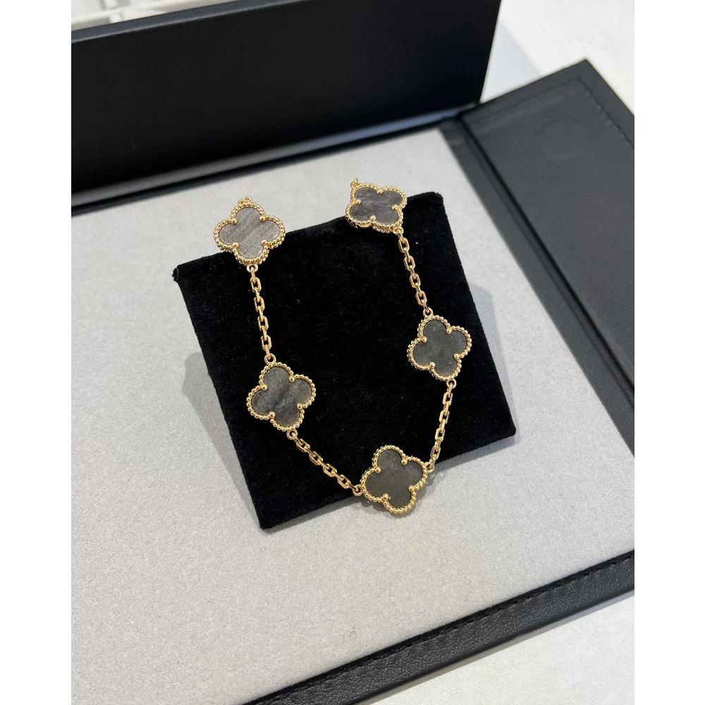 Высококачественная версия Браслет Клевер Пятилистный Агатовый и Жемчужный Браслет Шестилистный Лазерная резка Халцедоновый Браслет/браслет