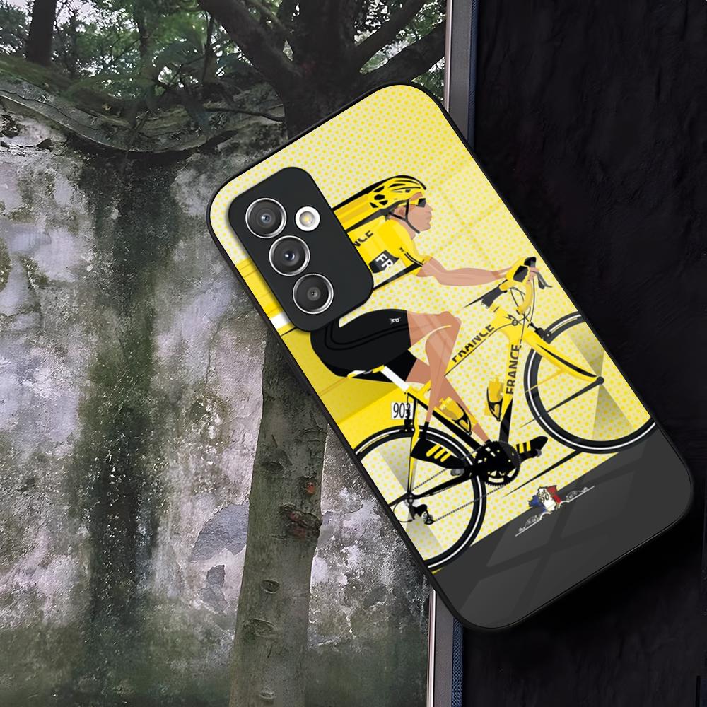 Чехол для телефона Tour de France Велосипед Стекло Для Samsung Galaxy S24 S25 S22 S20 S23 S21 Ultra Fe Plus A16 A34 A54 A24 A52 A53 Coque