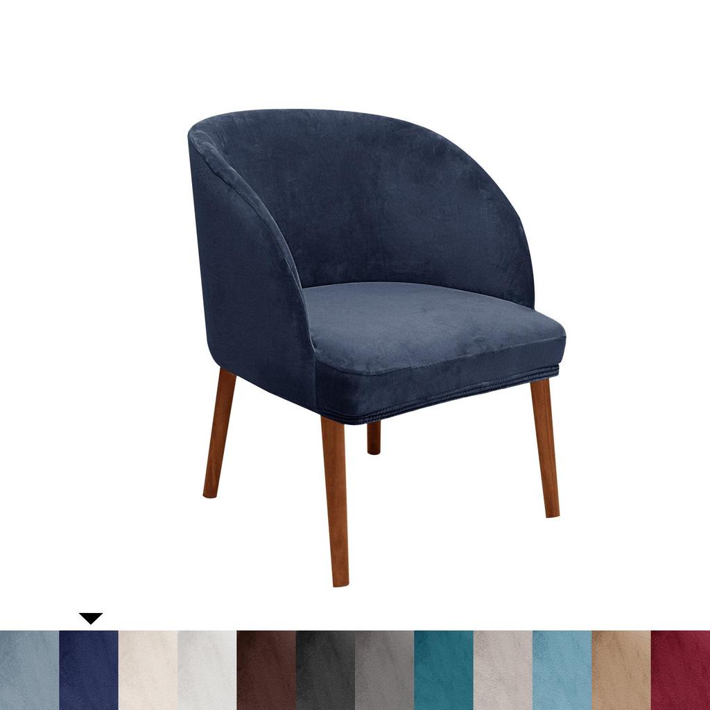 Velvet Semi-Circular Dining Chair Cover with Elastic Arc Design