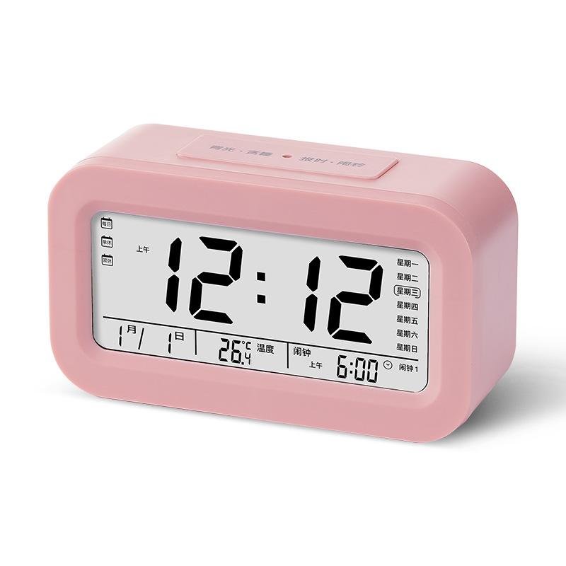 Charging Voice Clock Three Sets of Alarm Clock Smart Smart Clock Creative Mute LED Electronic Alarm Clock Gift