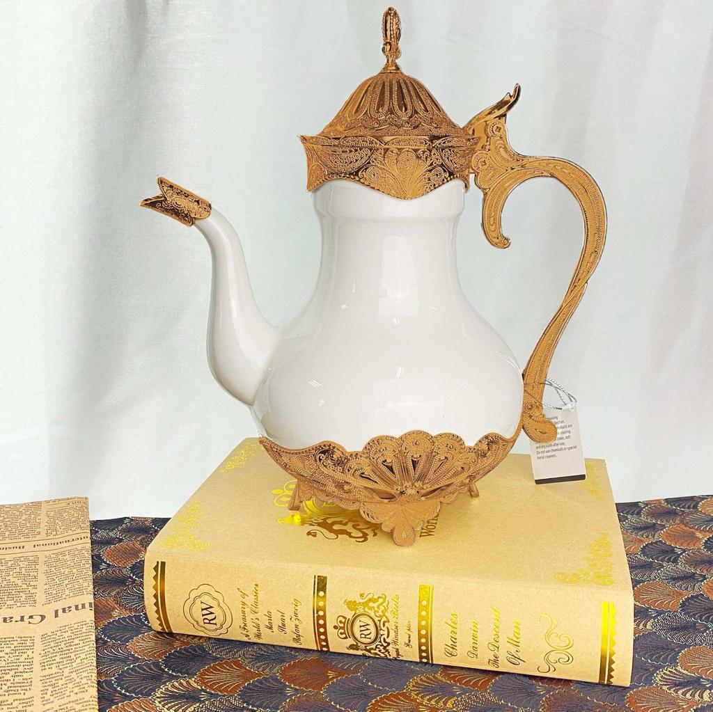 Европейский Классический Керамический Кофейник и Чайник - Элегантный Стеклянный Дизайн для Домашнего или Офисного Декора