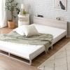 Tansu No Gen Bed Frame Queen Low Bed Shelf with Outlet Robot Vacuum Cleaner OK Single Item Steel Bed Steel Connection White Wash X White