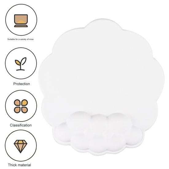 Эргономичная клавиатура, подставка для запястий, коврик для мыши в форме облака, нескользящий силиконовый настольный коврик для мыши, офисный ковер для мыши, браслет, мягкая поддержка