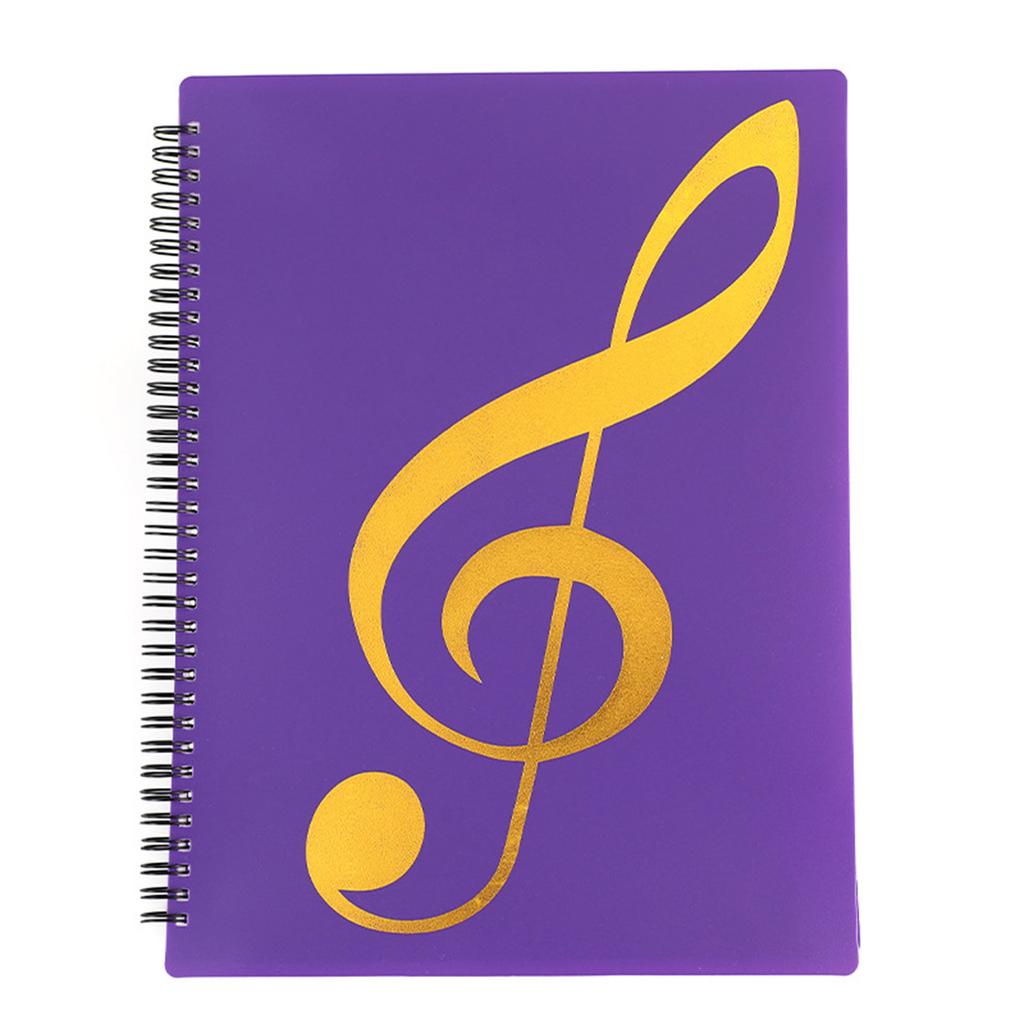 A4 File Folder Waterproof Spiral-bound Sheet Music Binder 10 X 13 Inches 20 Sleeves Double Sided for Violinist Pianists