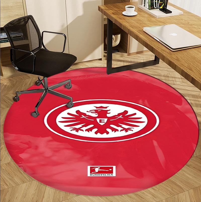 Eintracht Frankfurt Pattern Round Rug, Indoor/Outdoor Mat, for Picnic, Gameroom, Bedroom, Office, Living Room, Home Decor Carpet, Birthday Gift
