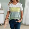 Fashion Women Blue Stripe Print T Shirt Funny Casual O-neck Short Sleeves T-shirt Summer Female Tee Shirt