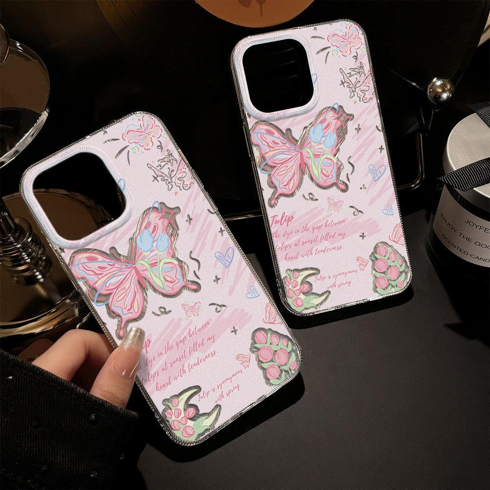 Feather Luster Phone Case for Samsung A53 A14 A33 A12 A32 S24 S23 Plus S20 S21 FE for iPhone 17 15 16 13 Pro 17 16 Pro Max Butterfly Bow Phone Case