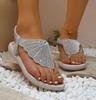 ·Женская летняя удобная обувь для ходьбы, модные блестящие пляжные сандалии, женские повседневные сандалии на плоской подошве большого размера