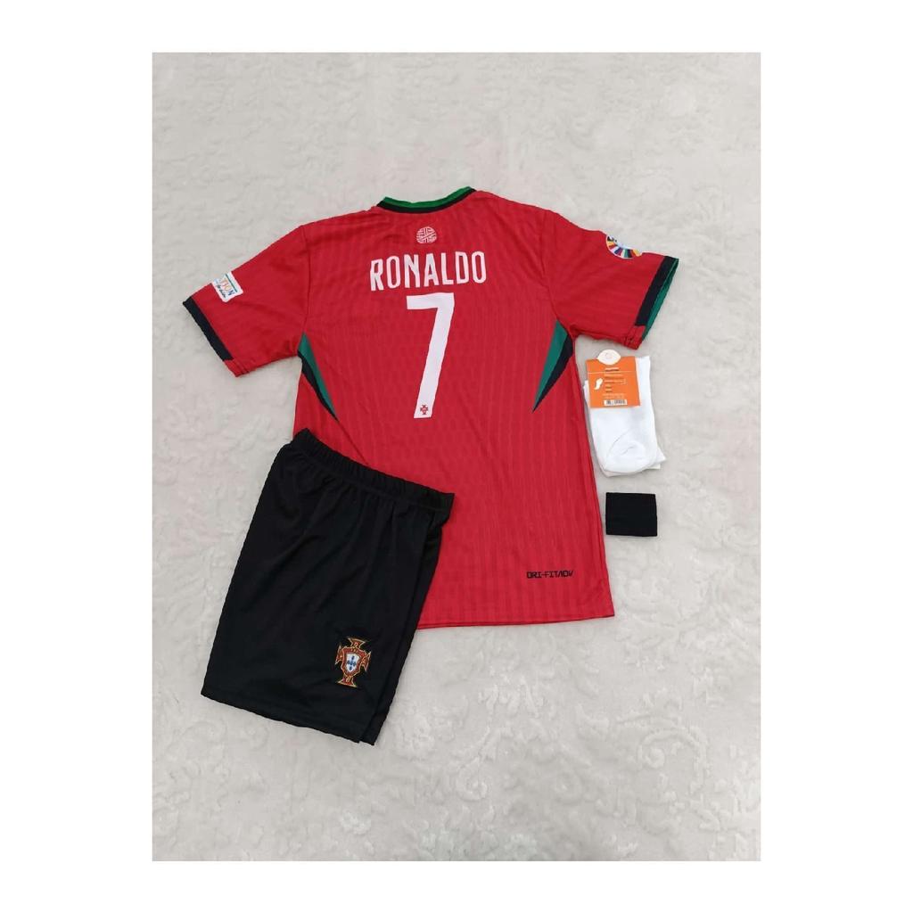 Комплект из 4 детских футболок C.ronaldo сборной Португалии, сезон 24–25, сезон 24–25