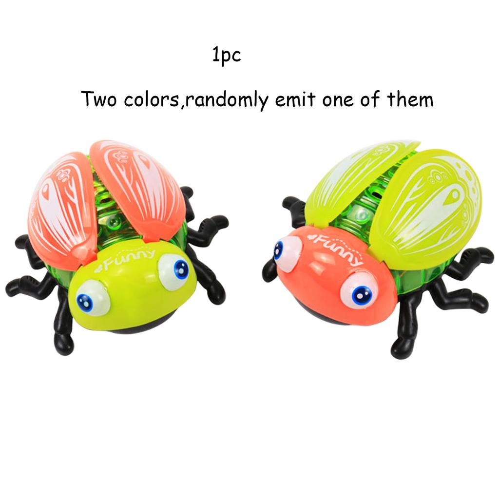 Electric Leash Seven Star Ladybug Beetle, Light Music Baby Puzzle Toy, Equipped with A Portable Rope, Requires Self Battery