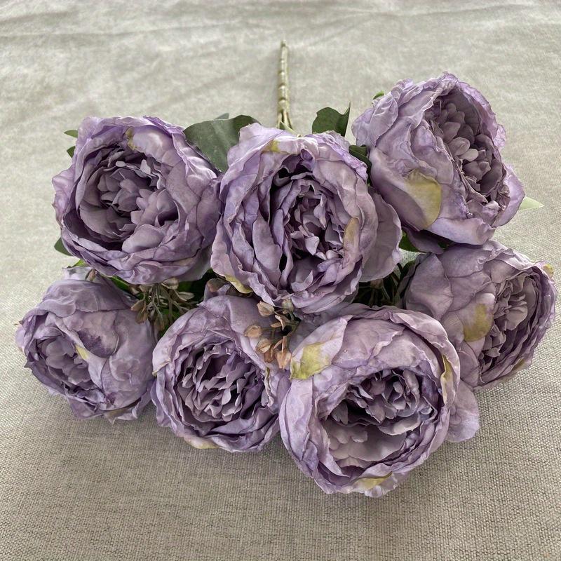 3 Bundles Silk PeoniesVintage Peonies Artificial Flowers Bouquets Fake Peonies Faux Peonies with Stems for Wedding Table Home Decor Bride