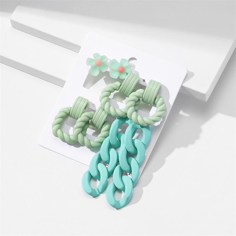 Красочные серьги-капли для женщин, модные геометрические акриловые серьги из смолы, ювелирные изделия для вечеринок