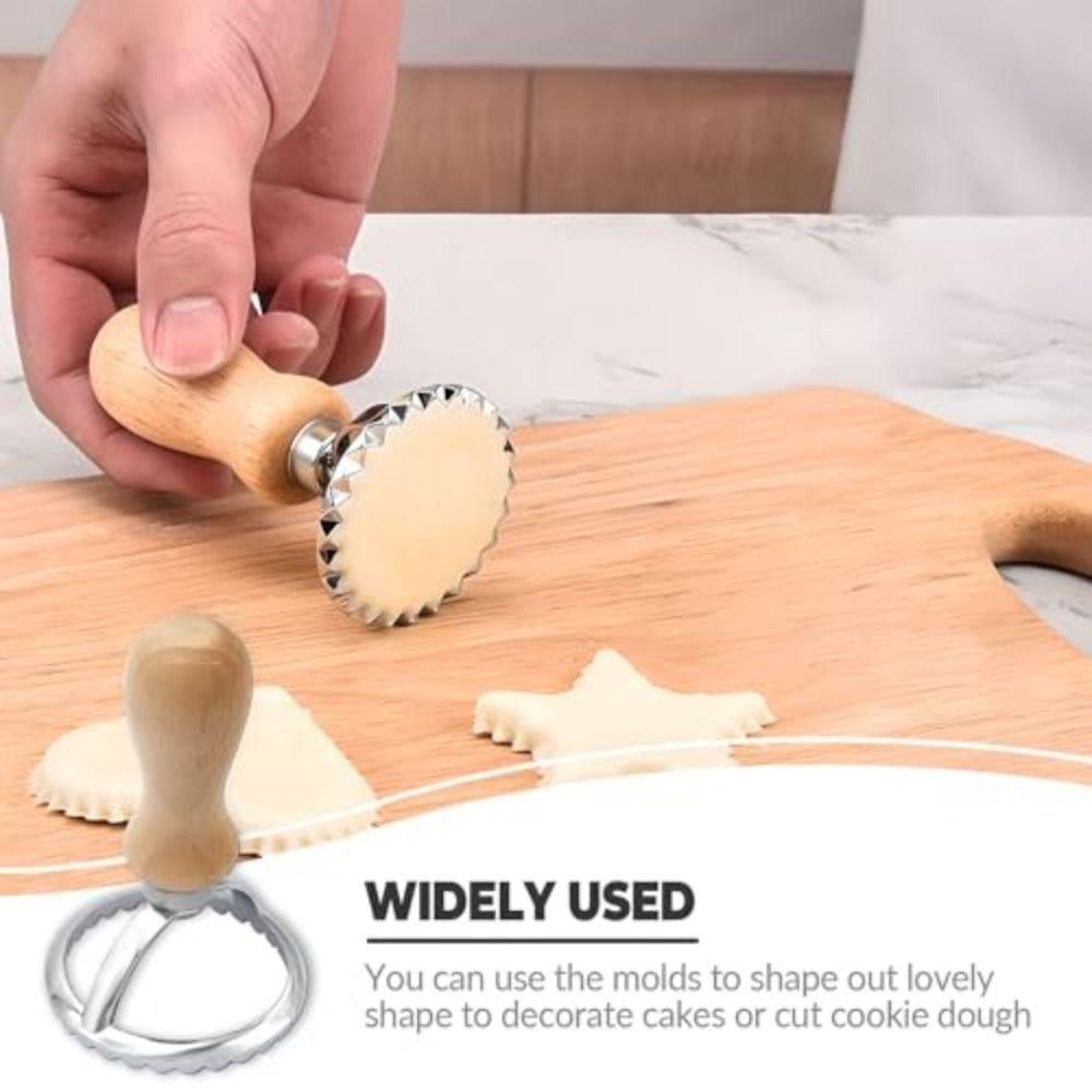 Square/Round/Heart/Star Cookie Cutters Stainless Steel Dough Wheel Cutter Home Kitchen Use