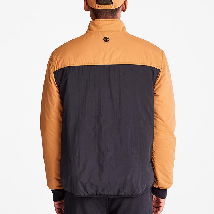 Timberland Цветные блоки Спорт на открытом воздухе Повседневная стойка воротник хлопковая куртка мужская куртка пшенично-черный A5Z89-P57