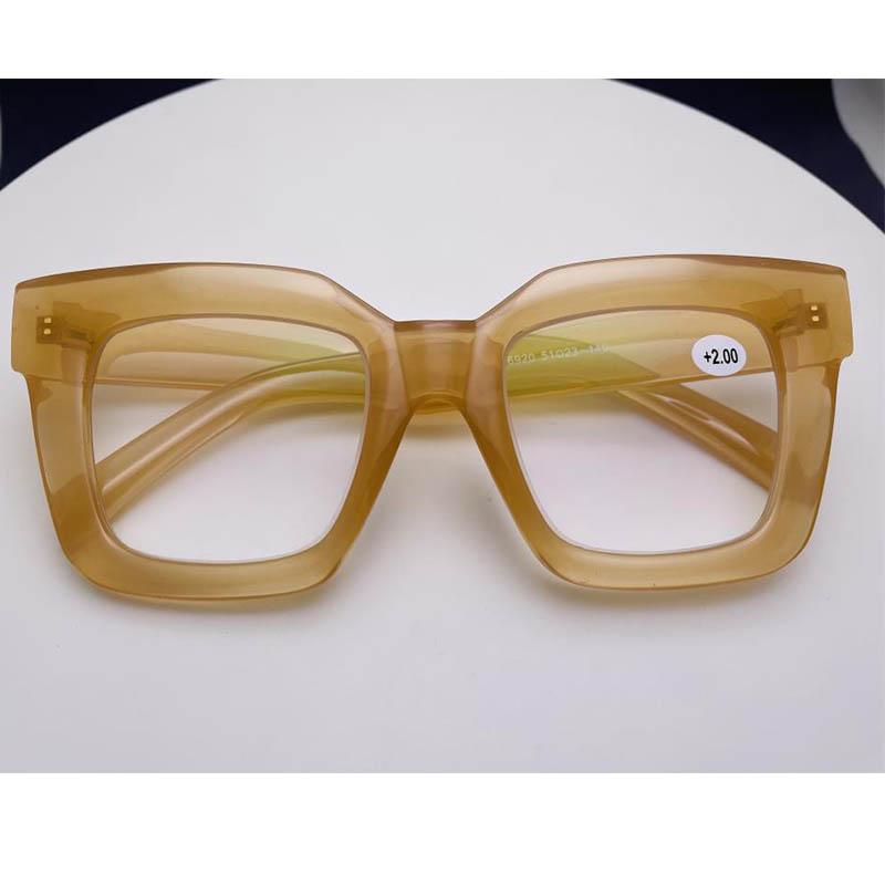Очки для чтения Женские Пресбиопические Большие для Оптики 0 Линза Прозрачные Женские celebrity Квадратные Модные Новые Прозрачные Прямоугольные Модные +6.0